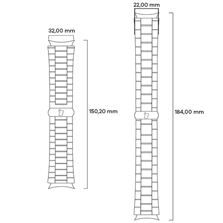 Pasek ze stali nierdzewnej Bizon Strap Watch Aura do Apple Watch 38/40/41/42 mm, złoty