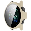 Etui ze szkłem do zegarka Bizon Case+Glass Watch do Garmin Vivoactive 6, beżowe