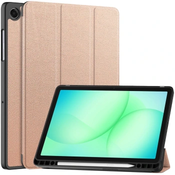 Etui z klapką Bizon Case Tab Lizard do Galaxy Tab A11 Plus / A9 Plus, różowozłote