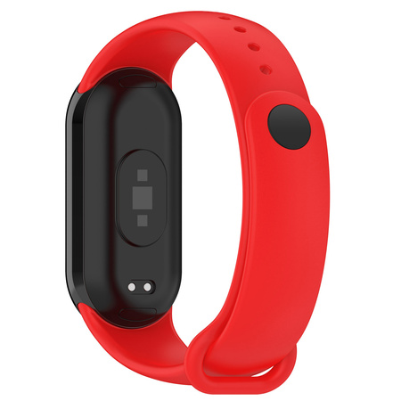 Silikonowy pasek Bizon Strap Watch Dots do Xiaomi Smart Band 10 / 9 / 9 NFC / 8, czerwony