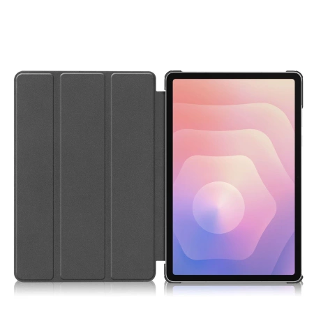 Etui z klapką Bizon Case Tab Croc do Galaxy Tab S11, różowozłote