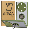 Etui z uchwytem na palec Bizon Case Hybrid Ring do Honor Magic5 Lite, przydymione z zieloną ramką