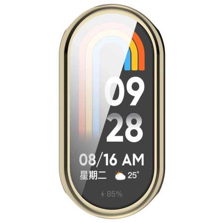 Etui z osłoną ekranu Bizon Case Watch Felipe do Xiaomi Smart Band 10, złote