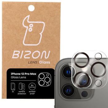 Szkło na aparat Bizon Glass Silk Lens dla iPhone 12 Pro Max, 2 sztuki