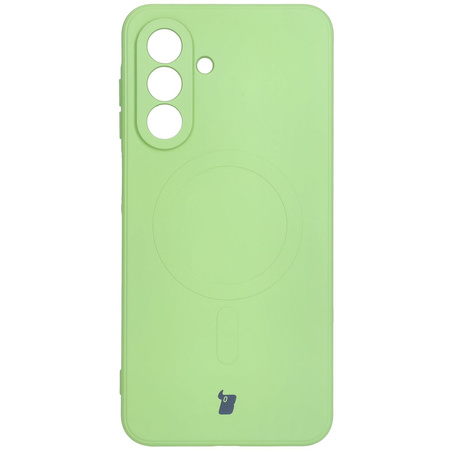 Silikonowe etui z pierścieniem magnetycznym Bizon Case Silicone Magnetic Sq do Galaxy A26 5G, jasnozielone