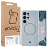 Silikonowe etui z pierścieniem magnetycznym Bizon Soft Case Magnetic do Galaxy S25 Ultra, błękitne