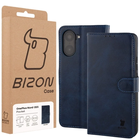 Etui z klapką Bizon Case Pocket do OnePlus Nord CE5 5G, granatowe