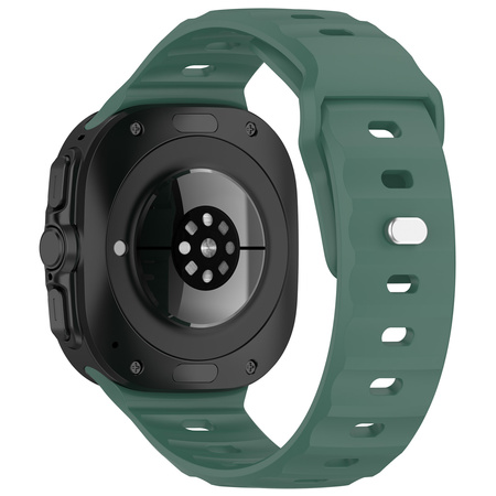 Silikonowy pasek Bizon Strap Watch Silicone G do Galaxy Watch Ultra 2 / 1, ciemnozielony