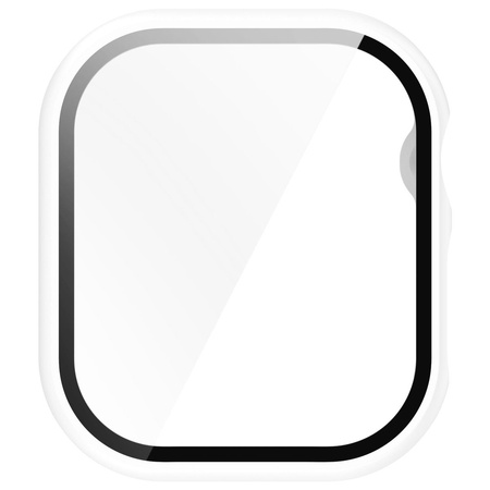 Etui ze szkłem do zegarka Bizon Case+Glass Watch do Apple Watch 11 / 10 42mm, białe