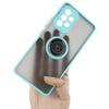 Etui z uchwytem na palec Bizon Case Hybrid Ring do Galaxy A53 5G, przydymione z jasnoniebieską ramką