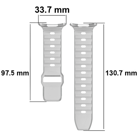 Silikonowy pasek Bizon Strap Watch Silicone G do Galaxy Watch Ultra 2 / 1, jasnoszary