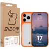 Etui Bizon Case Angelo do iPhone 17 Pro, półprzezroczyste z pomarańczową ramką