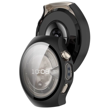 Etui ze szkłem do zegarka Bizon Case+Glass Watch do Huawei Watch 5 42 mm, matowe czarne