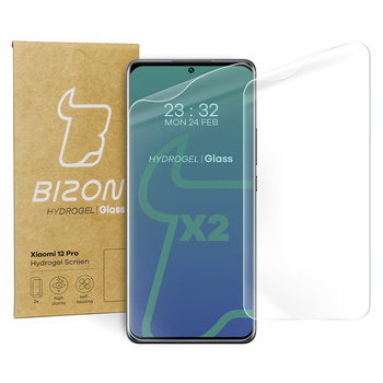 Folia hydrożelowa na ekran Bizon Glass Hydrogel, Xiaomi 12 Pro, 2 sztuki