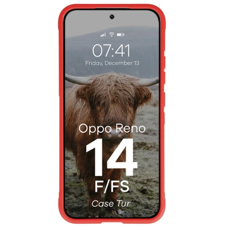 Pancerne etui Bizon Case Tur do Oppo Reno 14 F / 14 FS, czerwone