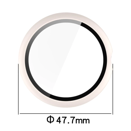 Etui ze szkłem do zegarka Bizon Case+Glass Watch do Google Pixel Watch 4 45 mm, matowe beżowe