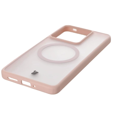 Etui z pierścieniem magnetycznym Bizon Case MatteO do Realme GT 7 / 7T, przydymione-różowe