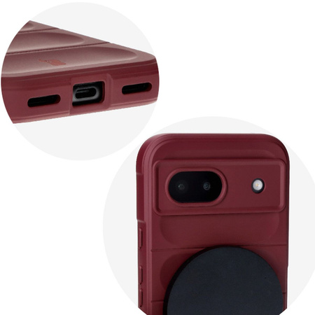 Pancerne etui Bizon Case Tur do Google Pixel 8a, burgundowe