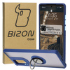 Etui z uchwytem na palec Bizon Case Hybrid Ring do Motorola Edge 50 Fusion, przydymione z granatową ramką