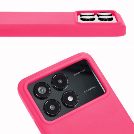 Silikonowe etui Bizon Soft Case do Xiaomi Poco F6 Pro, neonowo-różowe