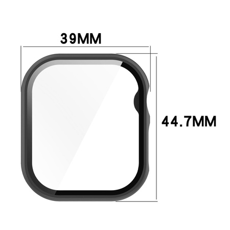 Etui ze szkłem do zegarka Bizon Case+Glass Watch do Apple Watch 11 / 10 42mm, czarne