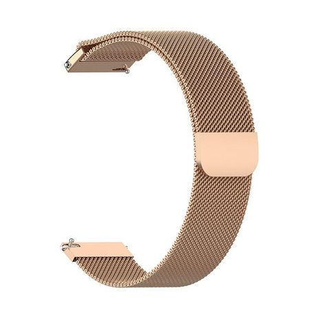 Pasek ze stali nierdzewnej do smartwatcha, Bizon Strap Watch Chain, Quick Release 22 mm, różowozłoty