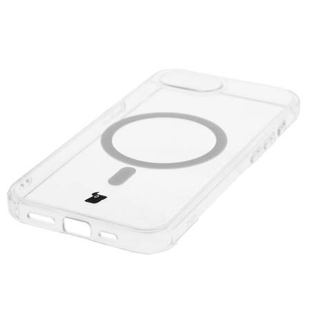 Etui z pierścieniem magnetycznym Bizon Case CrystalO do iPhone 16e, przezroczyste