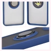 Etui z uchwytem na palec Bizon Case Hybrid Ring do Xiaomi POCO F7 Pro, przydymione z granatową ramką