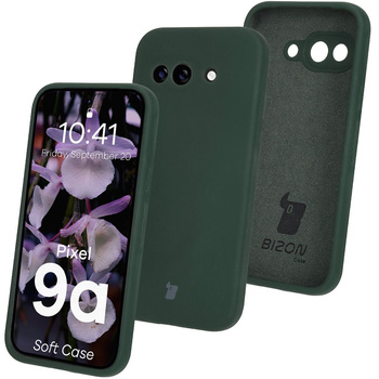 Silikonowe etui Bizon Soft Case do Google Pixel 9a, ciemnozielone