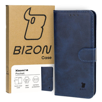 Etui z klapką Bizon Case Pocket do Xiaomi 14, granatowe