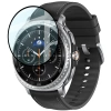 Szkło hybrydowe Bizon Glass Watch Edge Hybrid dla Galaxy Watch 8 Classic 46 mm, czarne