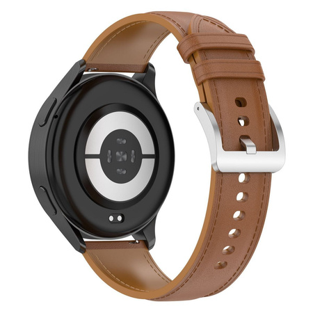 Pasek skórzany do smartwatcha, Bizon Strap Watch Casual, Quick Release 22 mm, jasnobrązowy