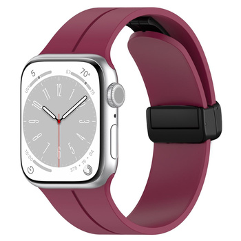 Silikonowy pasek Bizon Strap Watch Silicone L do Apple Watch 38/40/41/42 mm, burgundowy