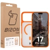 Etui z pierścieniem magnetycznym Bizon Case MatteO do iPhone 17 Pro Max, przydymione-pomarańczowe