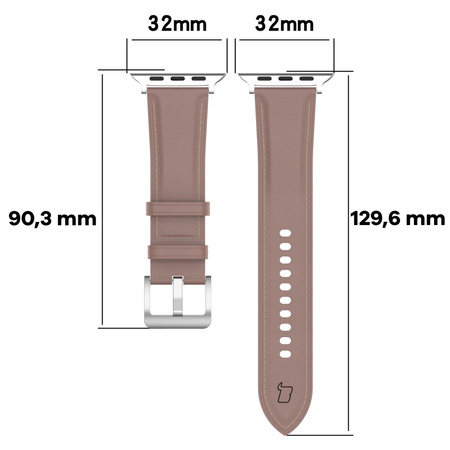 Skórzany pasek Bizon Strap Watch Casual do Apple Watch 38/40/41/42 mm, różowy