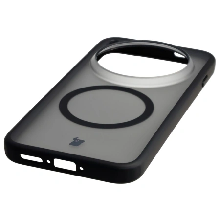Etui z pierścieniem magnetycznym Bizon Case MatteO do Vivo X300 Pro, przydymione-czarne