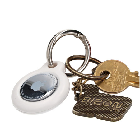 Etui Bizon Case Locator Keychain do Apple AirTag, białe