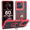 Etui z uchwytem na palec Bizon Case Hybrid Ring do Google Pixel 10 / 10 Pro, przydymione z czerwoną ramką