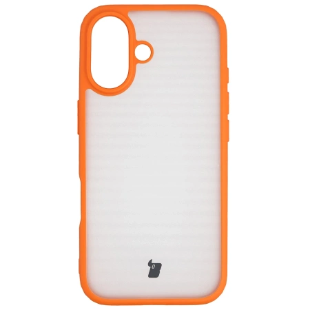 Etui Bizon Case Angelo do iPhone 17, półprzezroczyste z pomarańczową ramką