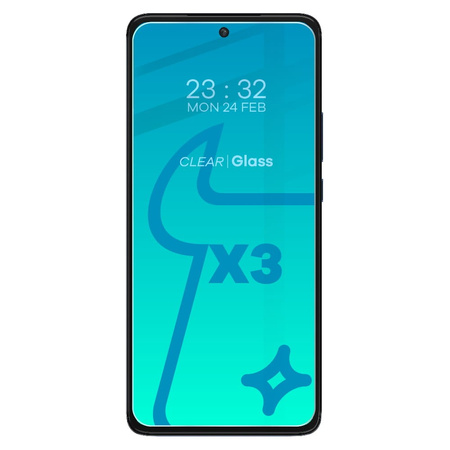 3x Szkło hartowane + szybka na aparat Bizon Glass Clear Pack do Motorola Edge 30