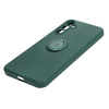 Etui Bizon Case Silicone Ring Sq do Galaxy A34 5G, ciemnozielone