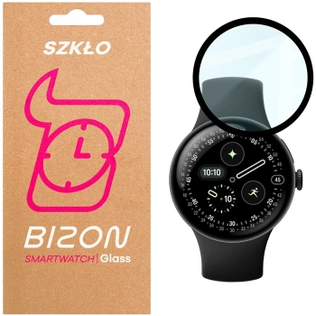 Szkło hybrydowe Bizon Glass Watch Edge Hybrid dla Google Pixel Watch 4 45 mm, czarne