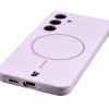 Silikonowe etui z pierścieniem magnetycznym Bizon Soft Case Magnetic do Galaxy S24, jasnofioletowe