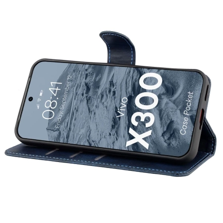 Etui z klapką Bizon Case Pocket do Vivo X300, granatowe