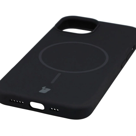 Silikonowe etui z pierścieniem magnetycznym Bizon Soft Case Magnetic do iPhone 14/13, czarne