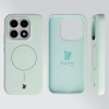 Silikonowe etui z pierścieniem magnetycznym Bizon Soft Case Magnetic do Xiaomi 17, pistacjowe