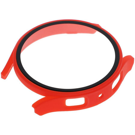 Etui Bizon Case+Glass do Galaxy Watch 5 44mm, czerwone