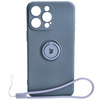 Etui Bizon Case Silicone Ring Sq do iPhone 15 Pro Max, szare