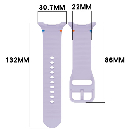 Silikonowy pasek Bizon Strap Watch Silicone G do Galaxy Watch 8 40 mm / 44 mm / 8 Classic 46 mm, jasnofioletowy