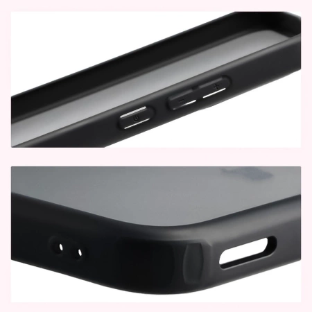 Etui Bizon Case Angelo do Xiaomi POCO F7, przydymione z czarną ramką